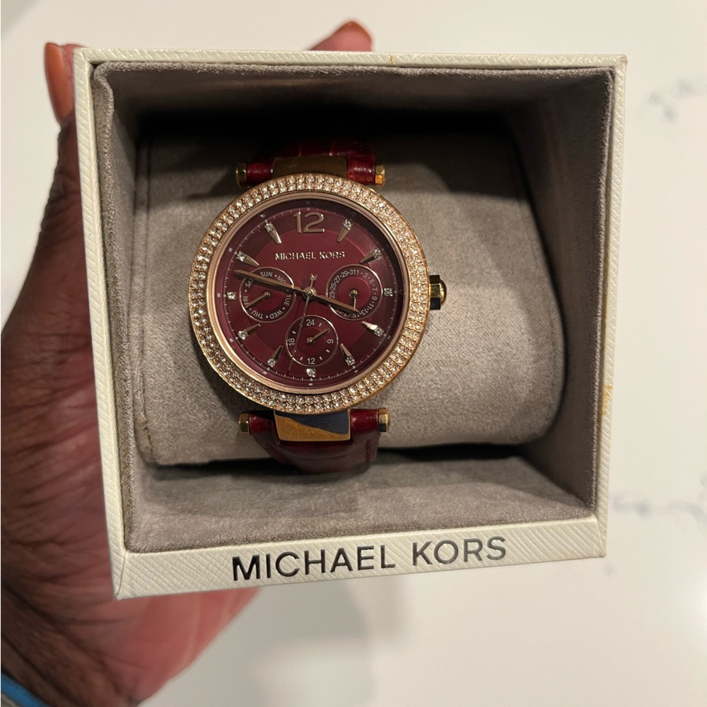 Burgundy Michael kors watch